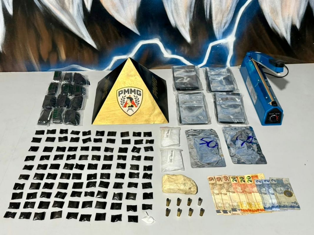 PM prende homem e apreende adolescente suspeitos de envolvimento com o tráfico no Canaã, em Ipatinga