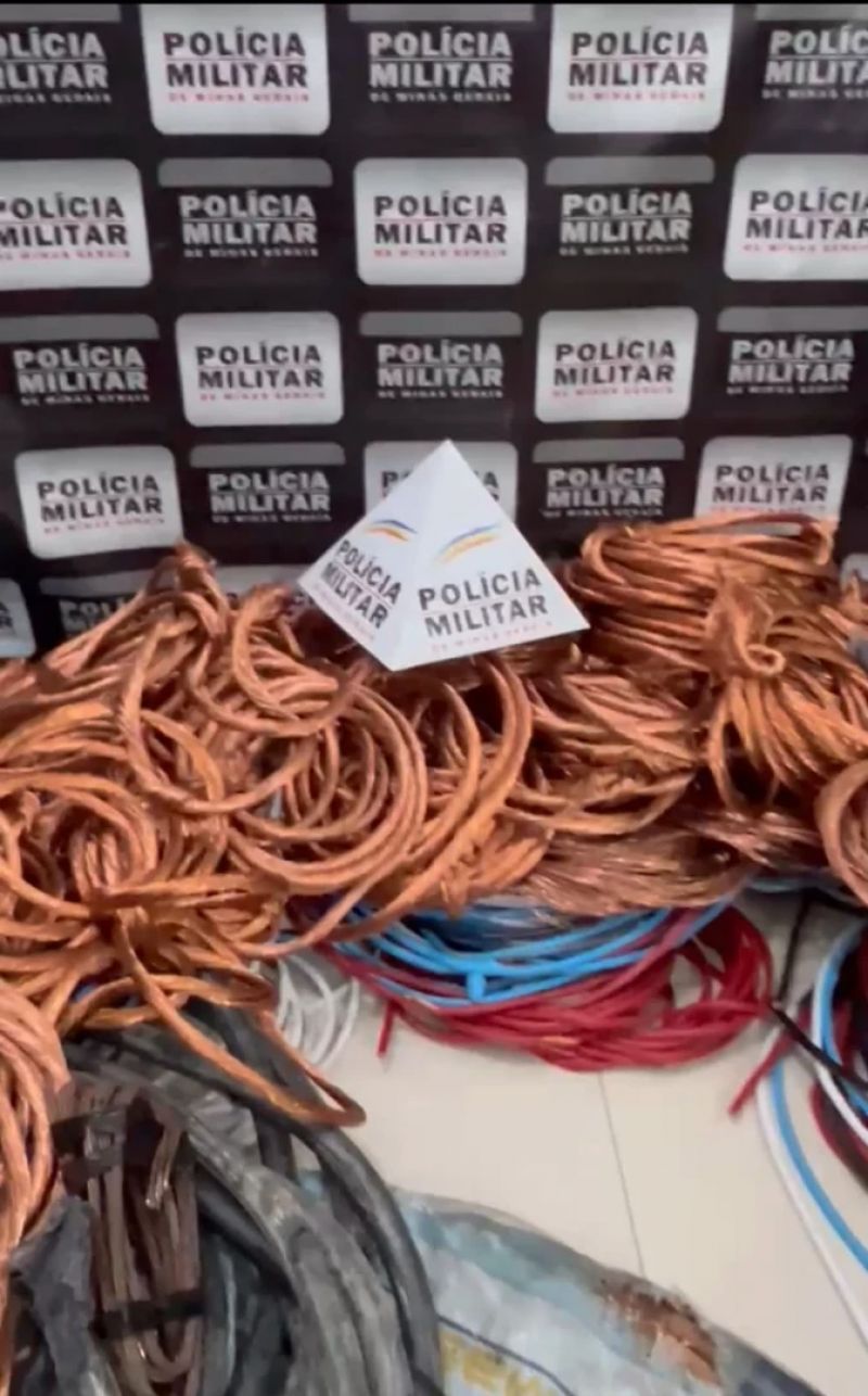 Polícia Militar intercepta mais de 500 kg de fios de cobre em São Gonçalo do Rio Abaixo
