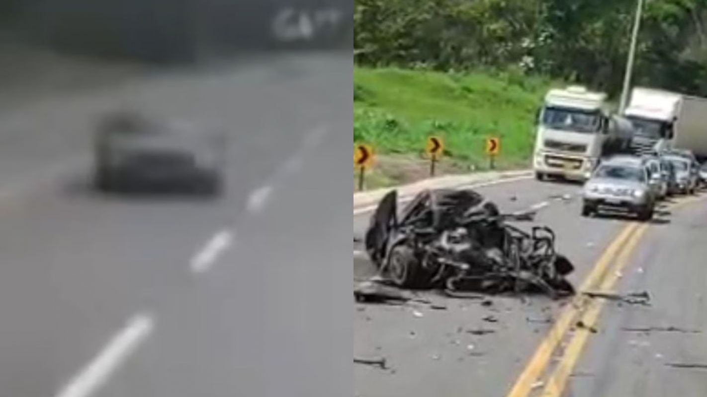 Vídeo mostra momento do grave acidente que matou motorista na BR-381 em Nova Era