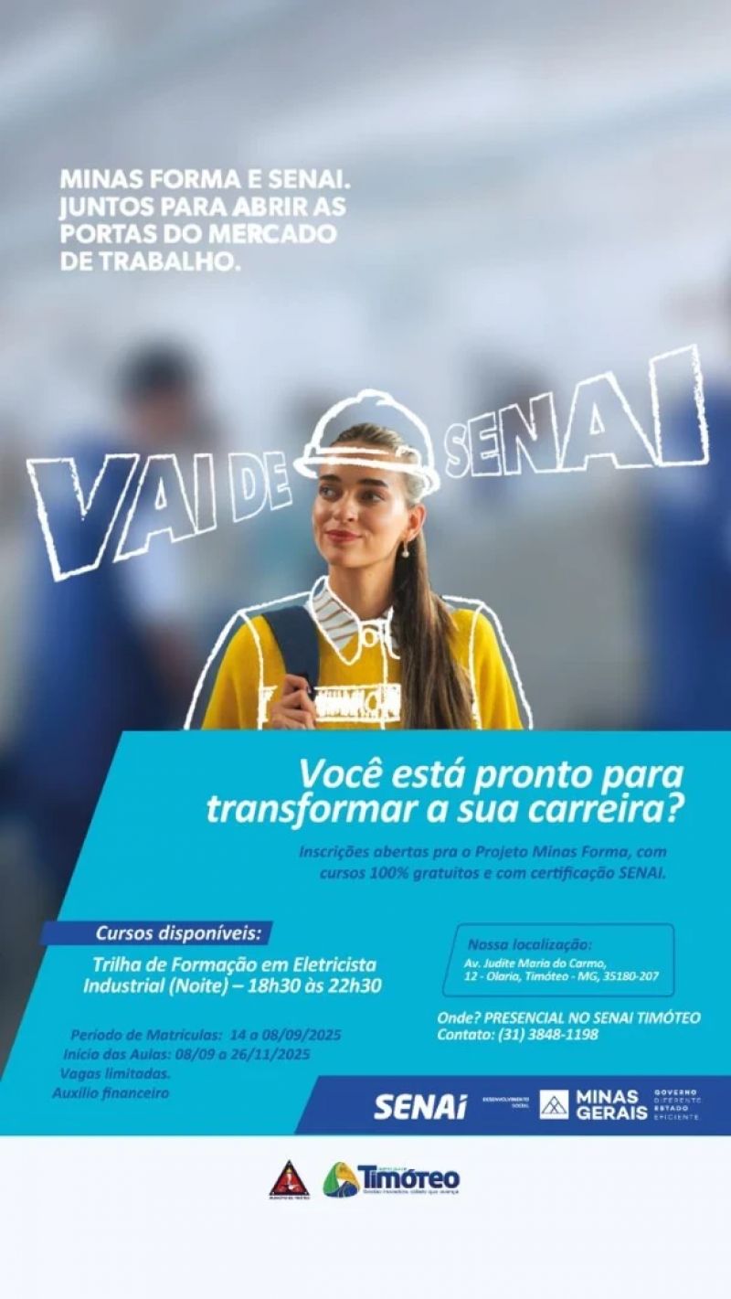 Timóteo abre inscrições para curso gratuito do Programa Minas Forma