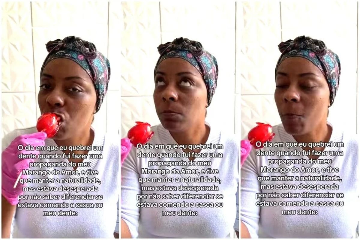 Empreendedora carioca quebra dente ao divulgar 'morango do amor' e situação inusitada vai parar nas redes