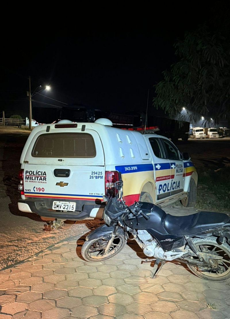 PM recupera moto roubada em estrada rural de Barão de Cocais