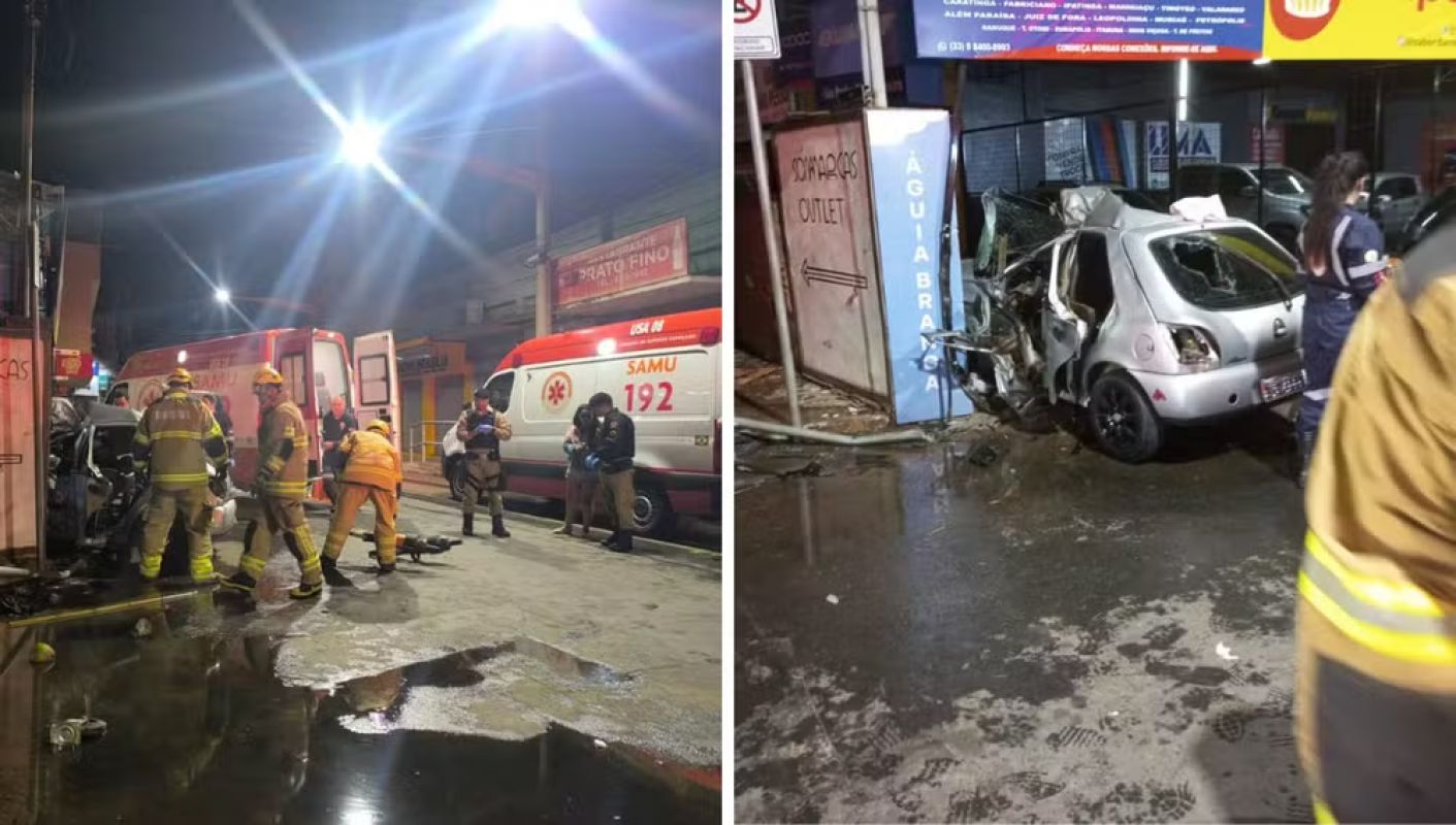  Motorista sem CNH e com sinais de embriaguez bate carro contra muro e mata jovem em Inhapim