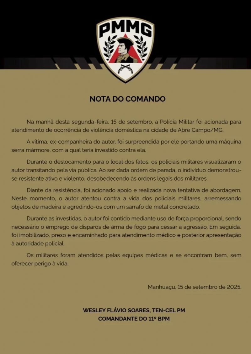 Duas policiais militares são agredidas em ocorrência de violência doméstica na Zona da Mata mineira