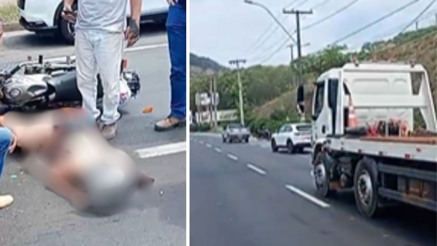 Acidente grave: motociclista teria batido na traseira de caminhão ao trafegar entre carros na BR-381