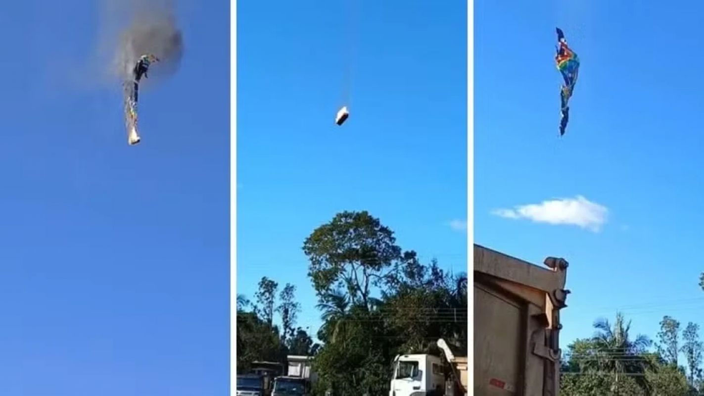 Balão pega fogo e cai em Praia Grande (SC); oito pessoas morrem