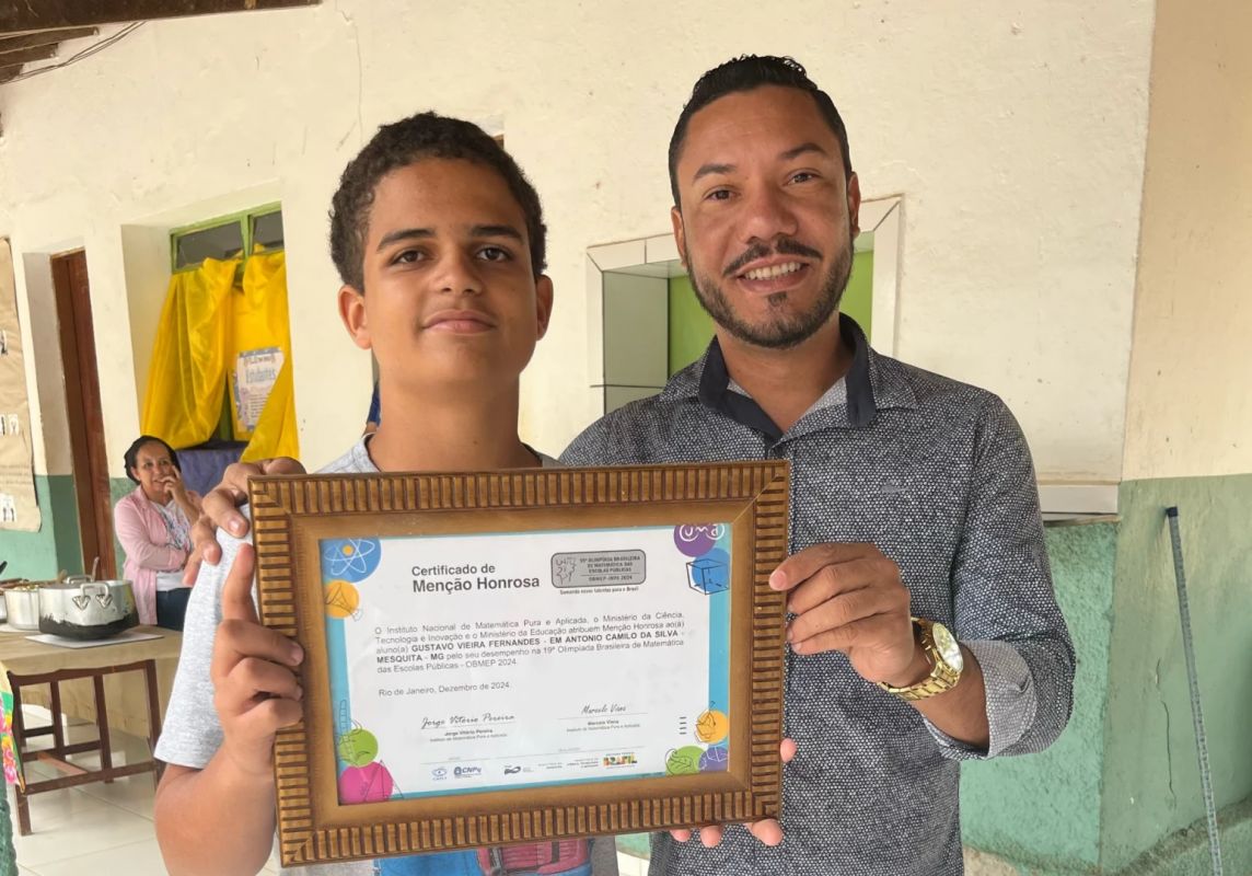 Aluno de Mesquita recebe destaque nacional em olimpíada de Matemática