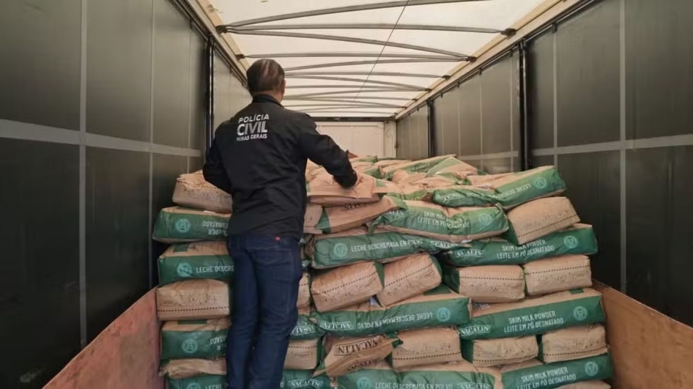 Polícia Civil apreende 28 toneladas de leite em pó obtidas por estelionato em Governador Valadares