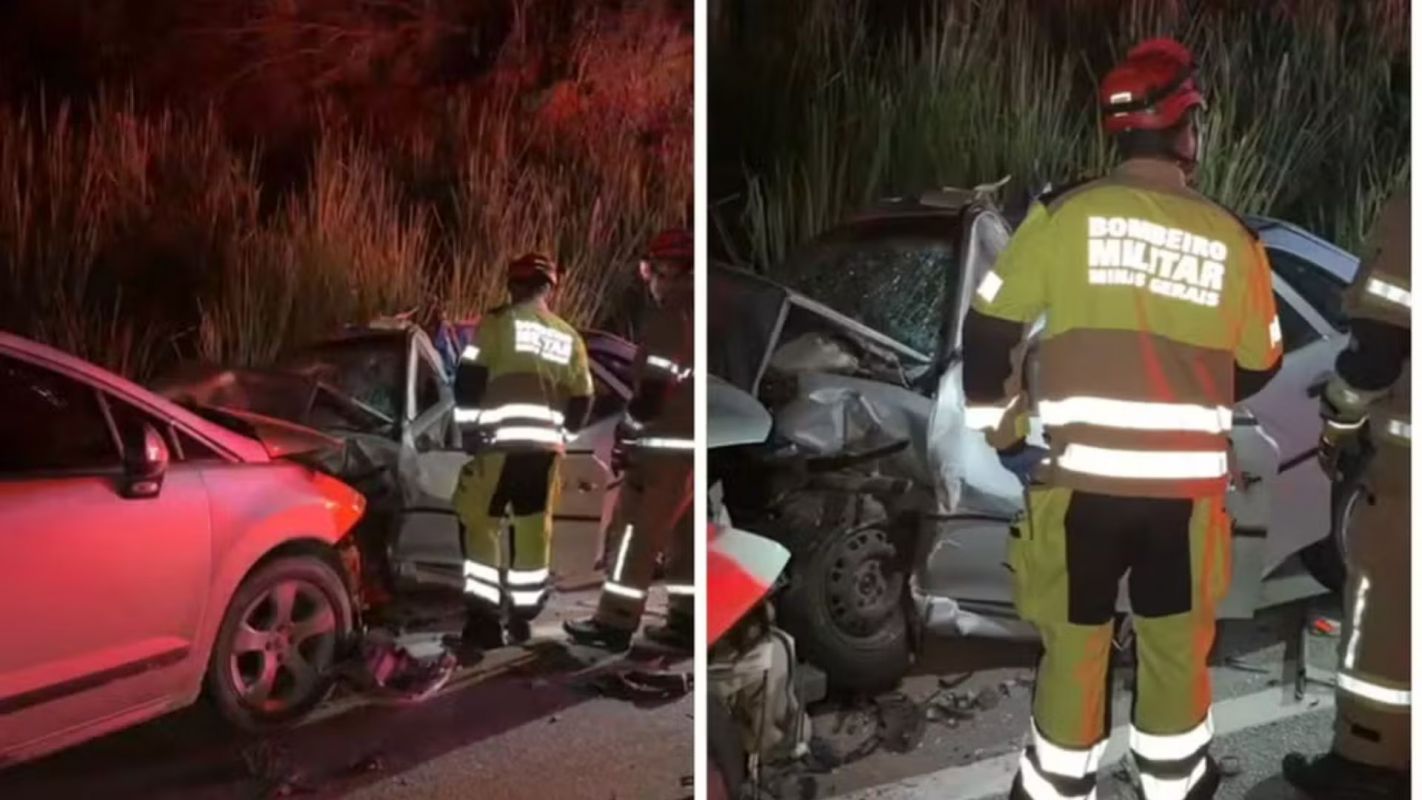 Carro que seguia para Ipatinga se envolve em acidente na BR-116 em MG; uma pessoa morre e sete ficam feridos