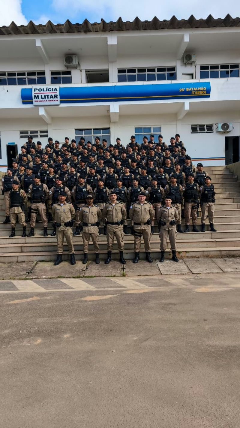 26º BPM de Itabira recebe reforço de 116 novos policiais militares para ampliar atendimento na região
