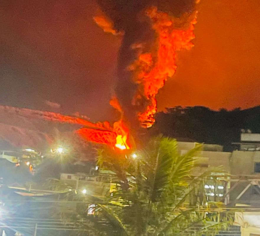 Carreta tanque explode após cair em ribanceira na BR‑381, em Bela Vista de Minas