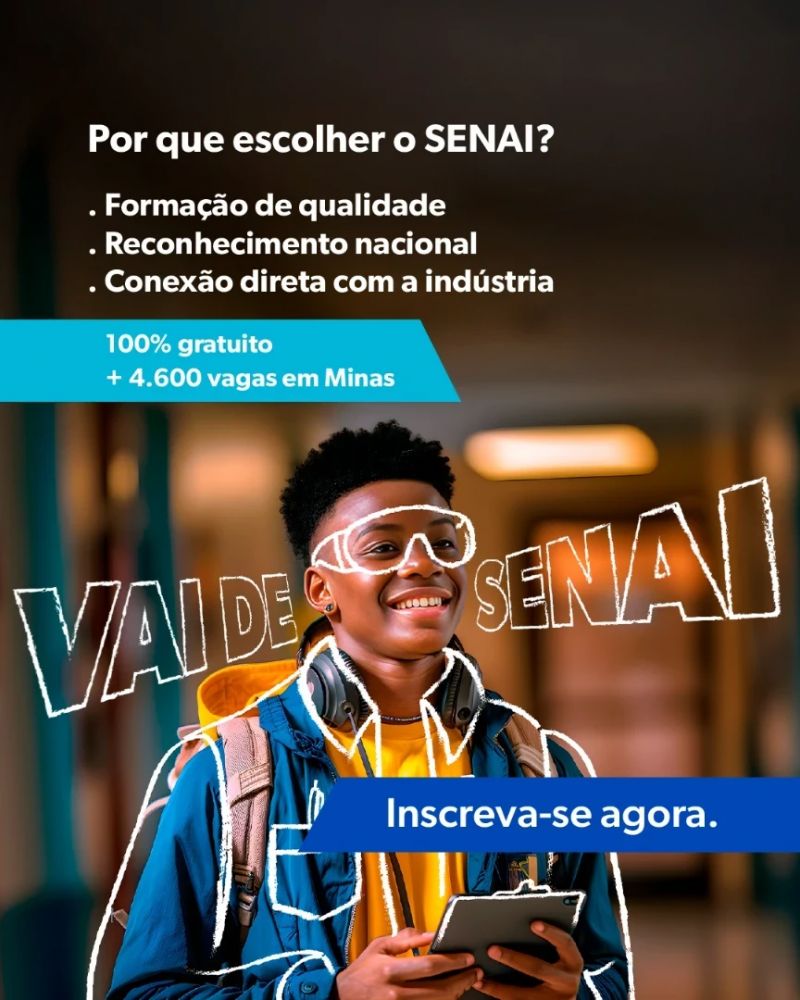 SENAI oferece 400 vagas gratuitas para cursos técnicos no Vale do Aço; saiba mais