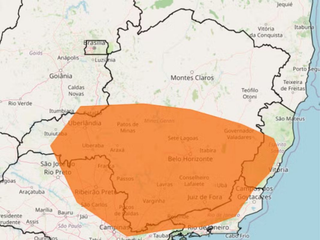 INMET emite alerta de 'tempestade' para 87 cidades do Leste de MG