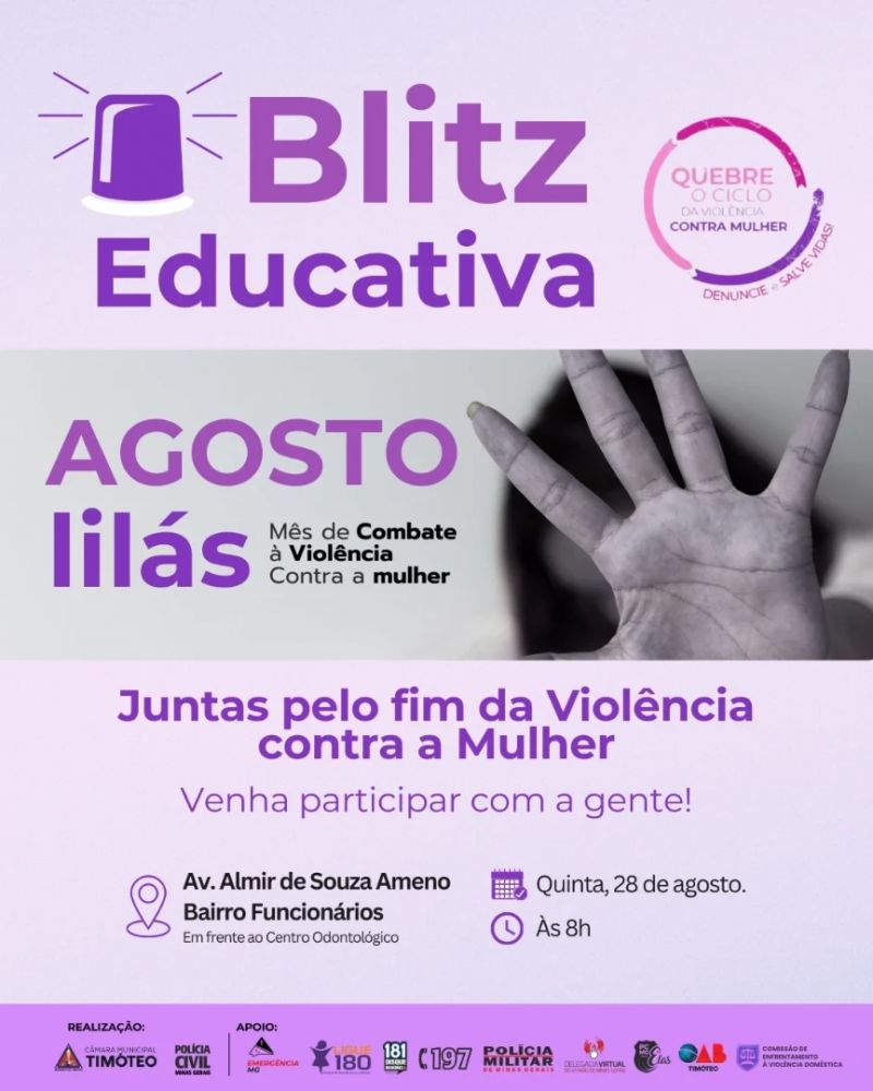 Vereadoras de Timóteo fazem blitz contra violência à mulher nesta quinta