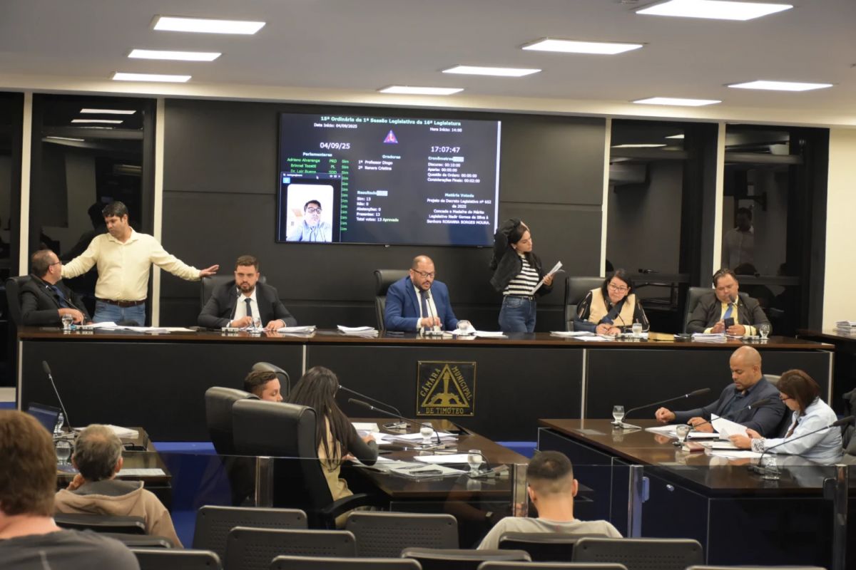 Câmara de Timóteo aprova criação do Banco de Alimentos e amplia Plano Municipal de Educação