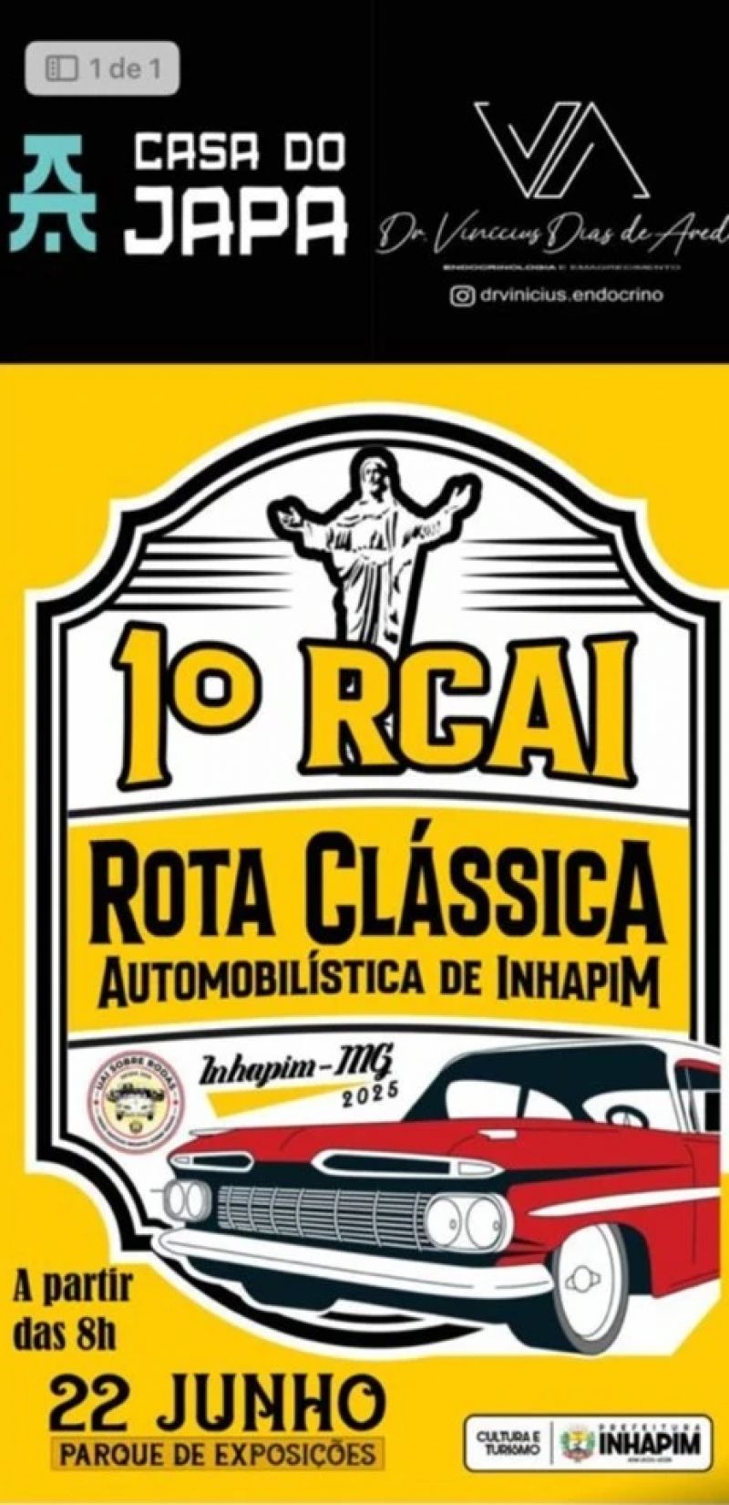  Inhapim promove 1ª Rota Clássica com carros antigos
