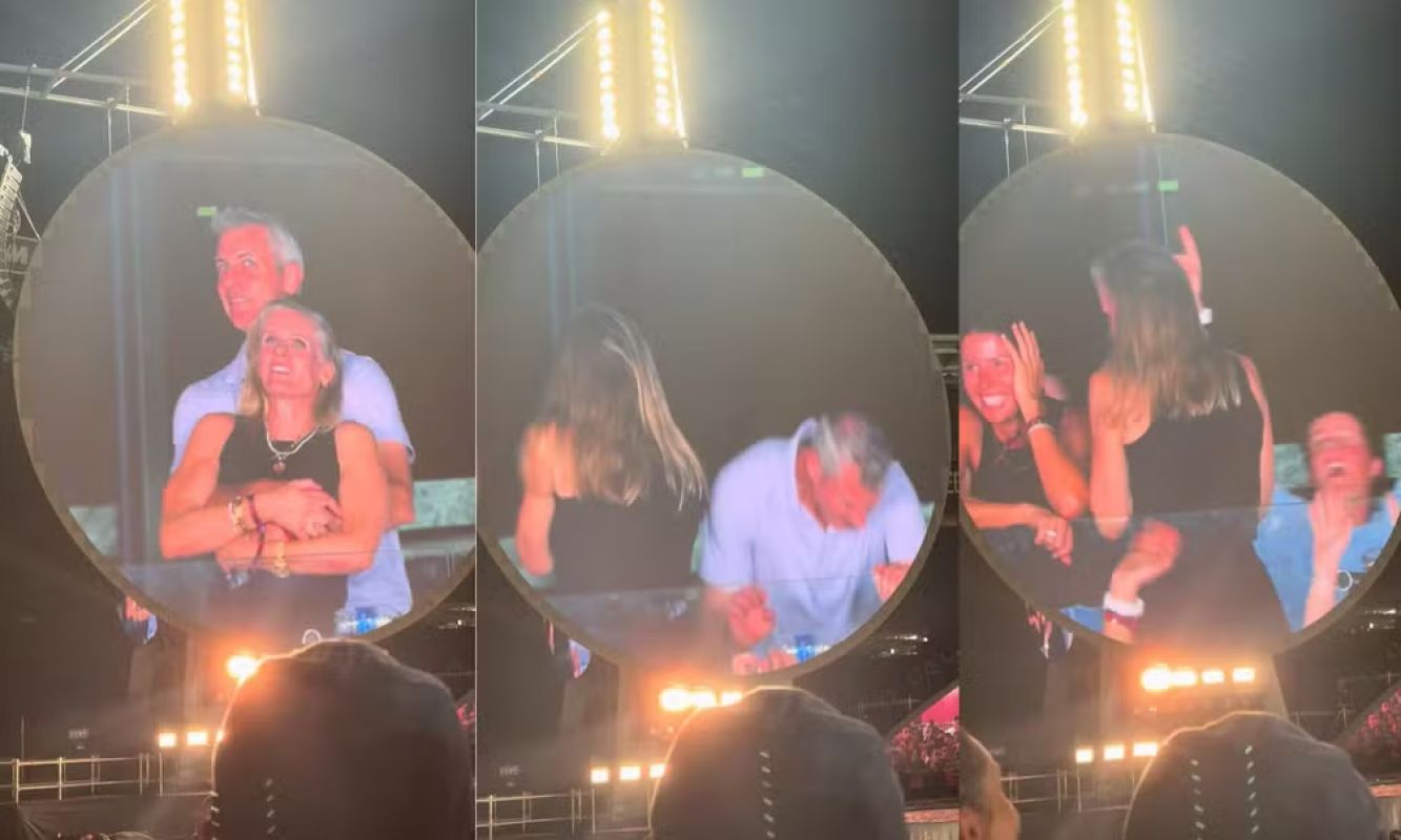 Chris Martin se surpreende com reação de casal em show do Coldplay: 'Estão tendo um caso ou são muito tímidos'
