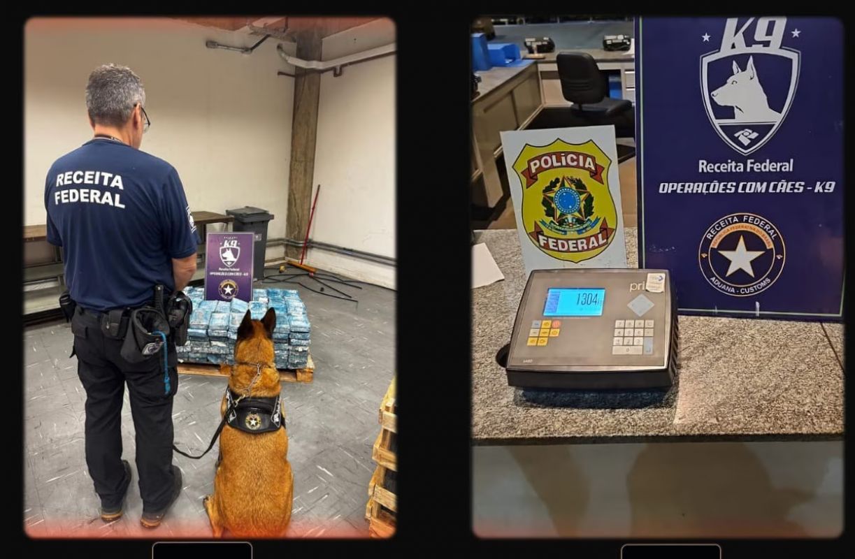  Receita e PF apreendem 1,2 tonelada de cocaína em aeroporto de Confins