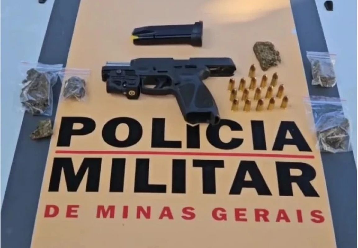 Homem é preso com pistola de uso restrito e maconha em caminhonete na BR-381, em Ipatinga
