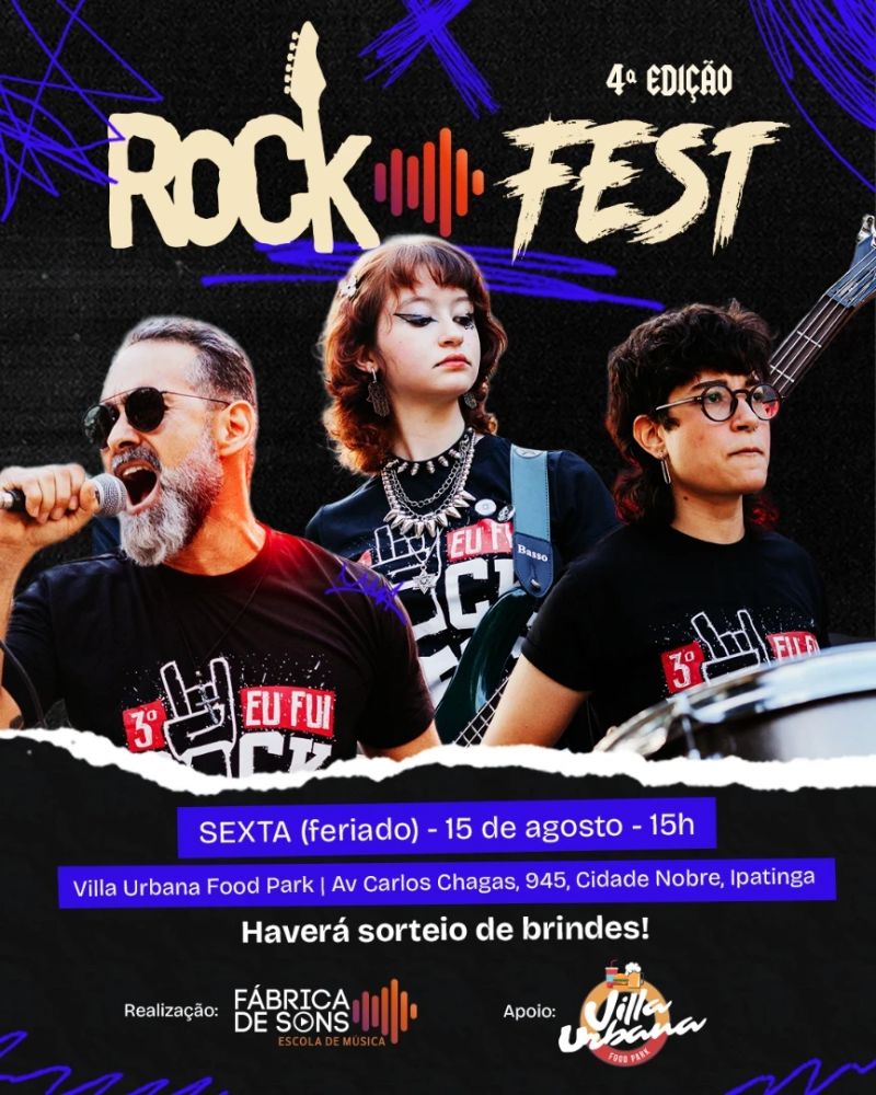 Rock Fest leva música e diversão gratuitas a Ipatinga