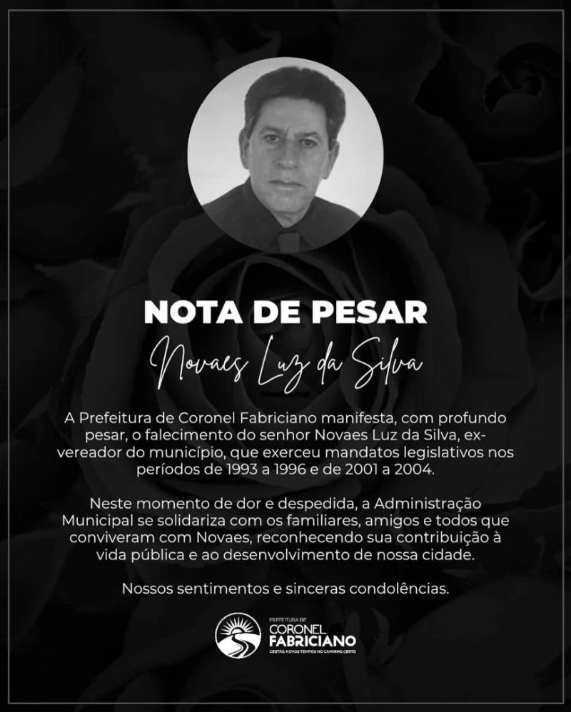 Morre ex-vereador de Fabriciano; cidade decreta luto oficial de três dias