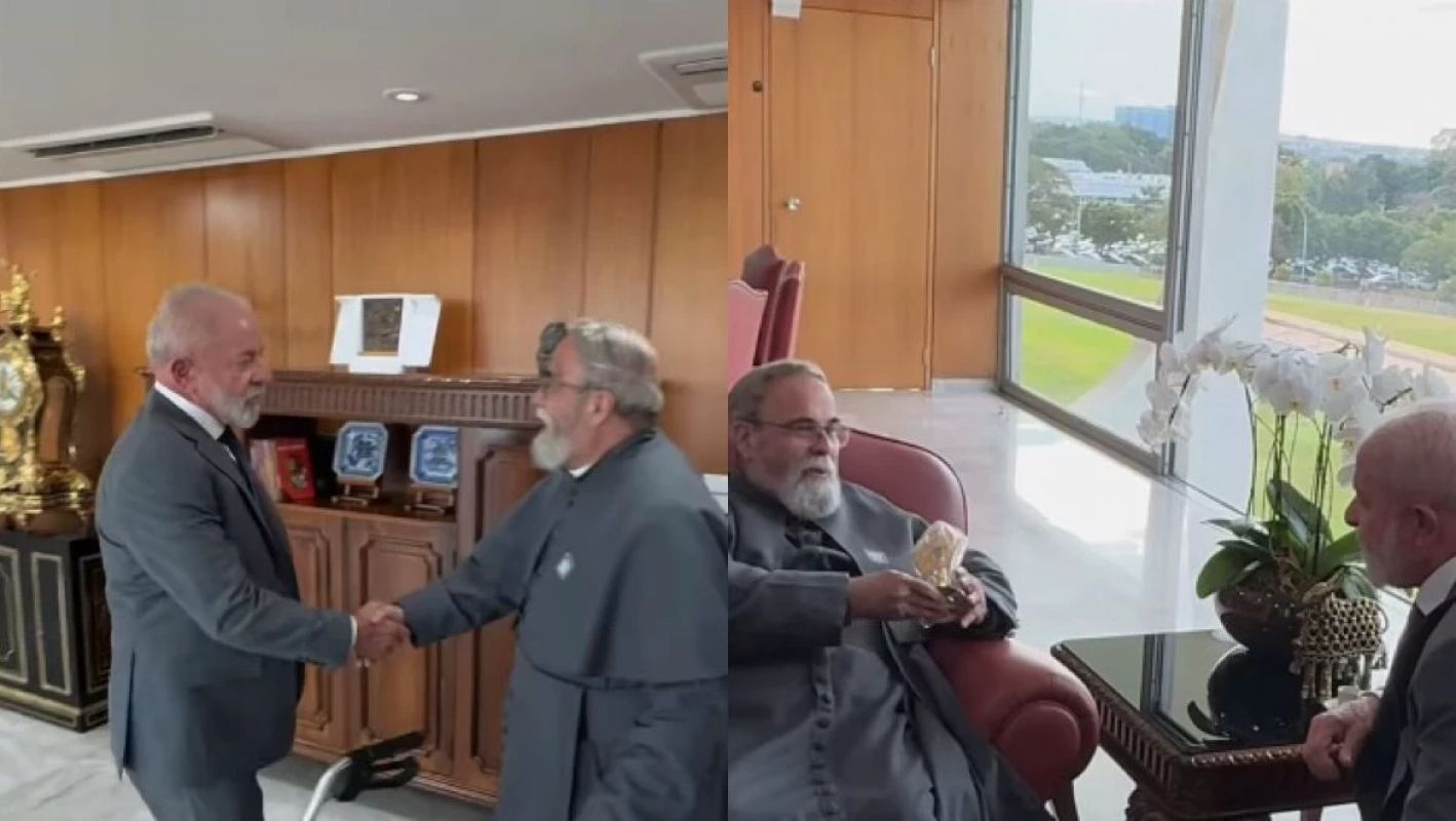 Padre Antônio Maria visita Lula no Planalto