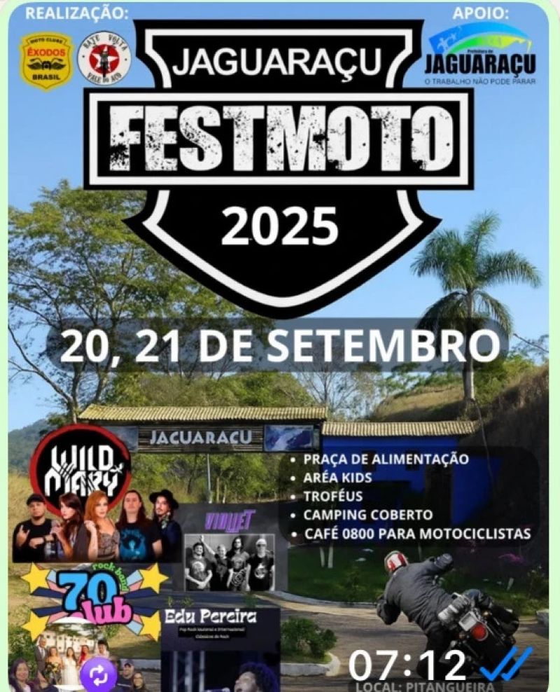 Jaguaraçu recebe Festmoto 2025 com atrações para toda a família neste fim de semana
