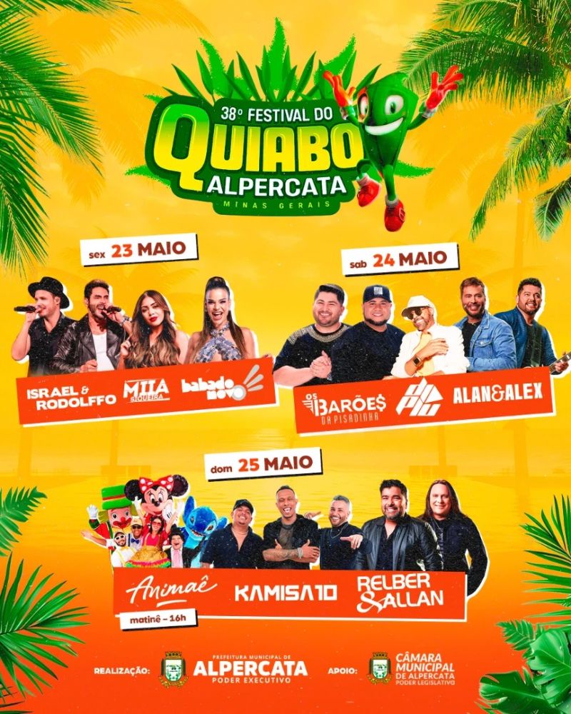  Festival do Quiabo em Alpercata reúne grandes nomes da música e lazer gratuito para famílias