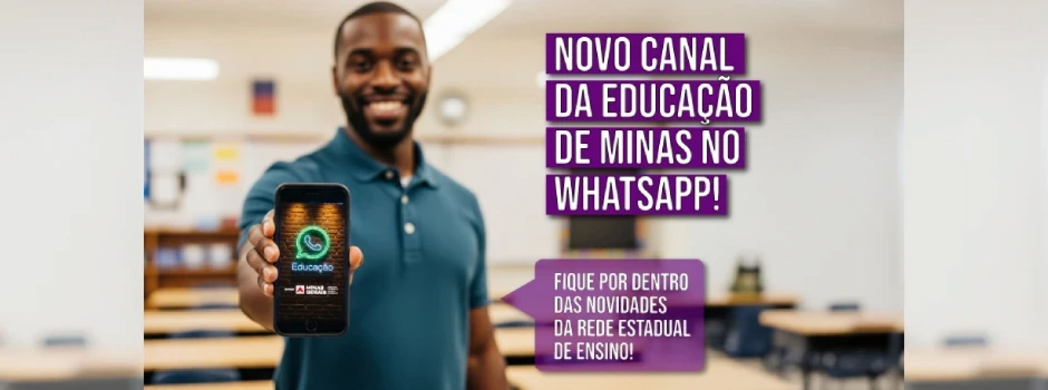 Educação de Minas lança canal oficial no WhatsApp para informar comunidade escolar