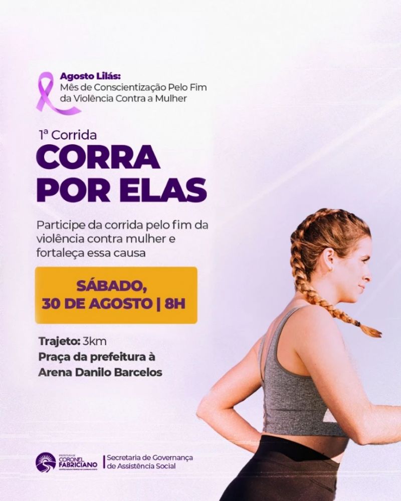 Corrida em Coronel Fabriciano destaca luta contra violência à mulher