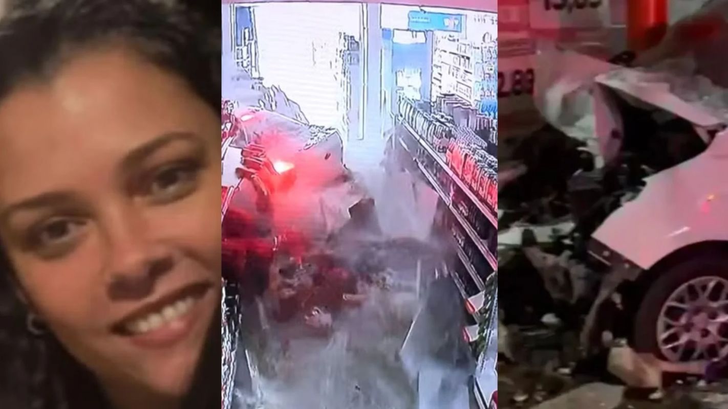 Carro invade supermercado e motorista foge deixando passageira presa às ferragens; mulher morreu