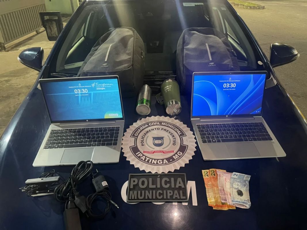 Polícia Municipal prende suspeitos e recupera bens da Cemig e moto furtada em Ipatinga