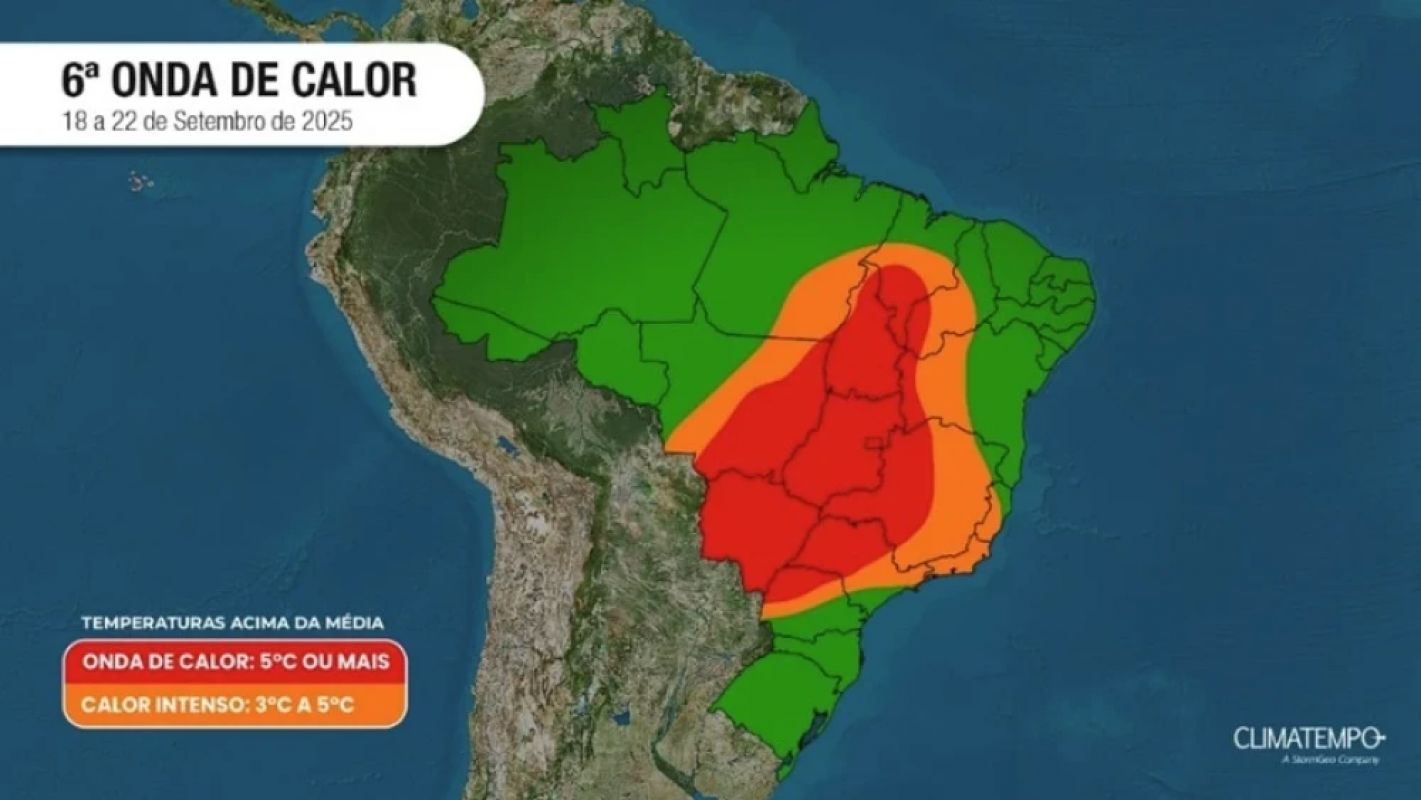 Nova onda de calor deve atingir Minas e outras regiões do Brasil a partir de quinta