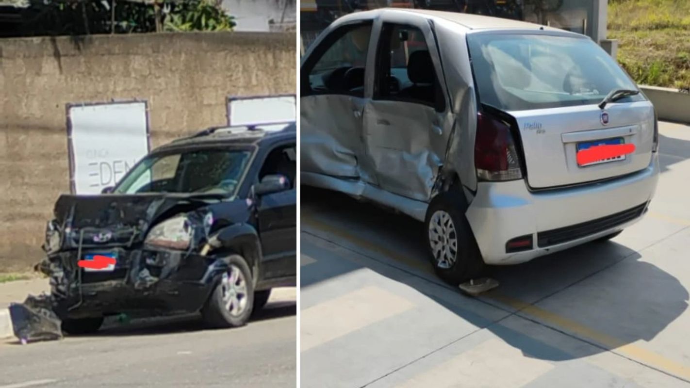 Colisão entre carros fere motorista em João Monlevade