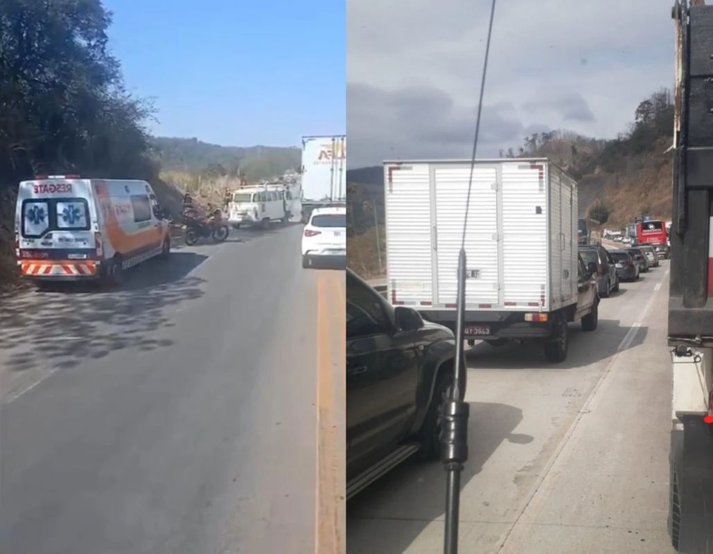 Obras e acidentes provocam lentidão na BR-381 nesta segunda-feira