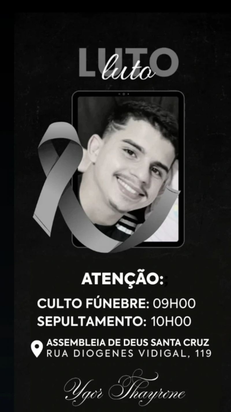 Jovem que morreu em acidente de moto será sepultado nesta manhã em Caratinga