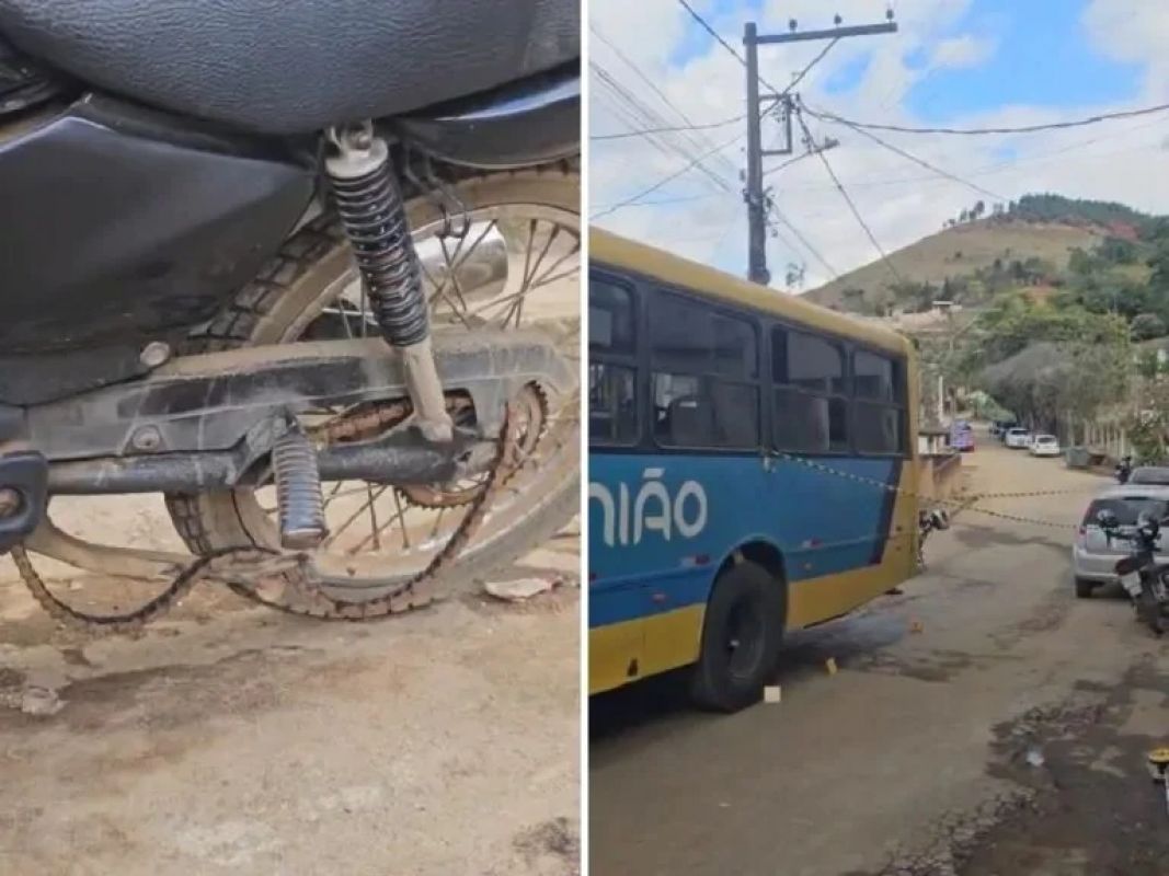 Criança de 8 anos morre após cair de moto e ser atingida por ônibus em Manhuaçu