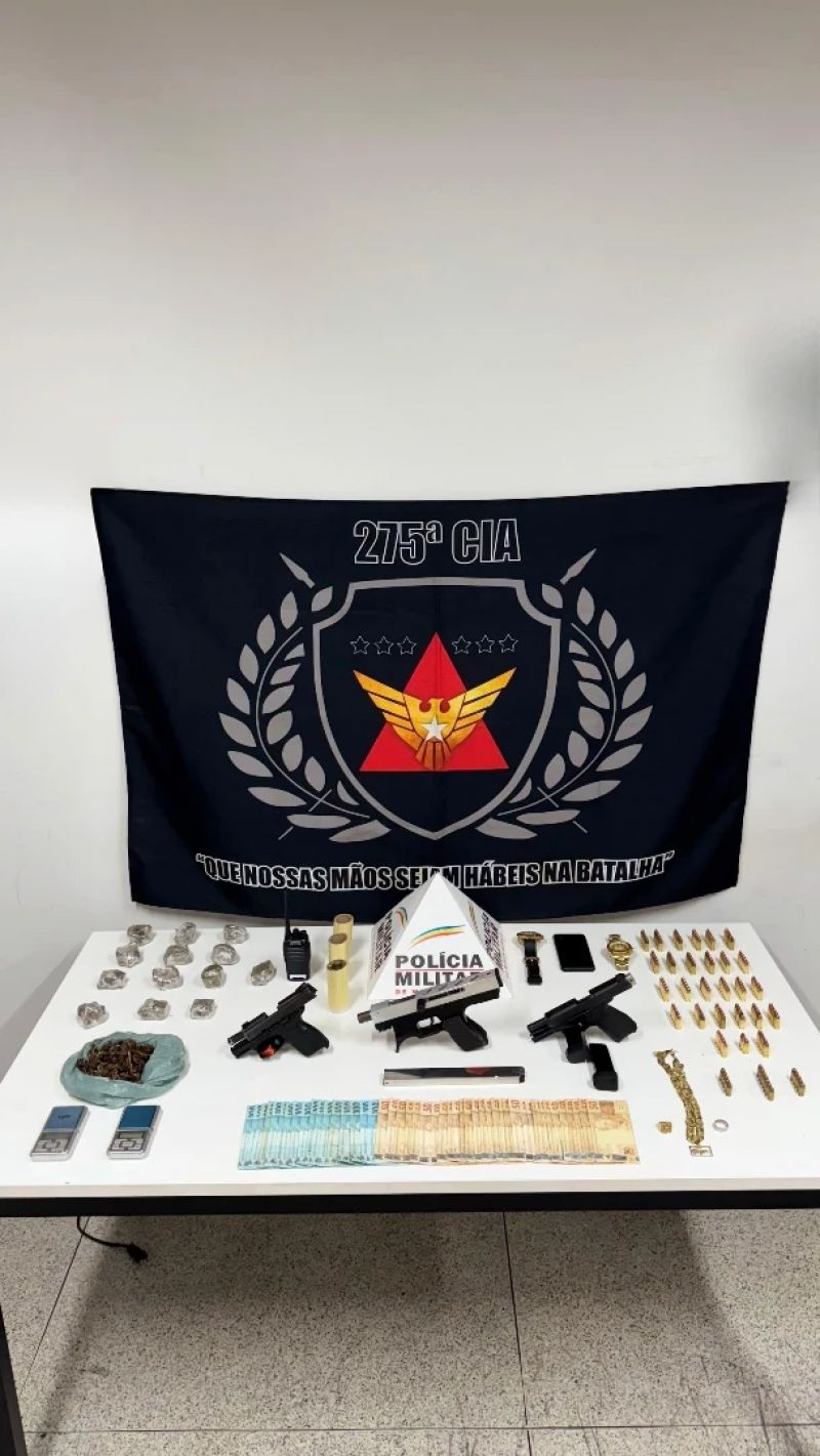 Homem é preso em Coronel Fabriciano com arsenal e drogas após denúncias
