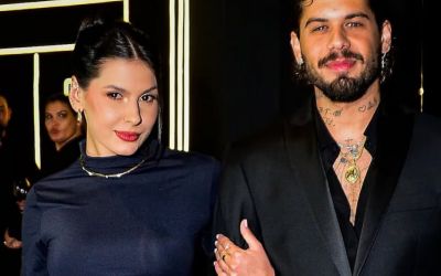Após prêmio por 'Sua Boca Mente', Zé Felipe e Ana Castela comemoram com dança em hotel no Rio
