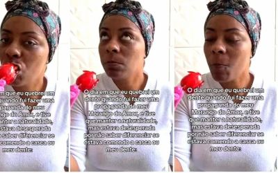 Empreendedora carioca quebra dente ao divulgar 'morango do amor' e situação inusitada vai parar nas redes