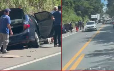 Motorista de 71 anos morre após carros baterem de frente na BR-116, em Inhapim
