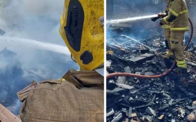 Entulho acumulado provoca incêndio que destrói parte de casa em Coronel Fabriciano