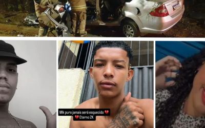 Identificados os três jovens que morreram em grave acidente na madrugada em Coronel Fabriciano