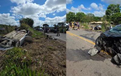 Grávida fica ferida em colisão frontal na MG-431, em Pará de Minas