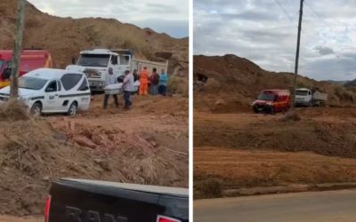 Homem morre atropelado por caminhão em obra de Ubaporanga