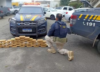 PRF prende homem com 50 kg de pasta base de cocaína em caminhonete na BR-040, em Juiz de Fora