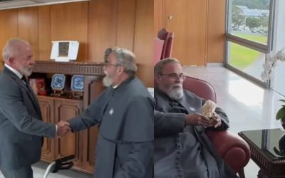 Padre Antônio Maria visita Lula no Planalto