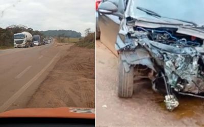 Vídeo: quatro pessoas ficam feridas em colisão na MG-129, em Catas Altas